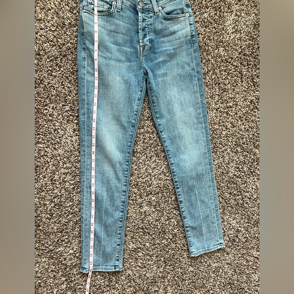 7 For All Mankind Skinny Jeans Women Size 23‎ Light Blue Denim (0647) - Picture 13 of 15
